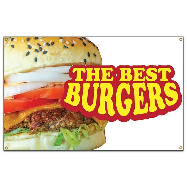 The Best Burgers Banner Concession Stand Food Truck Single Sided